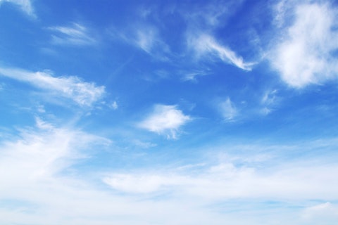 Blue sky background with tiny clouds..